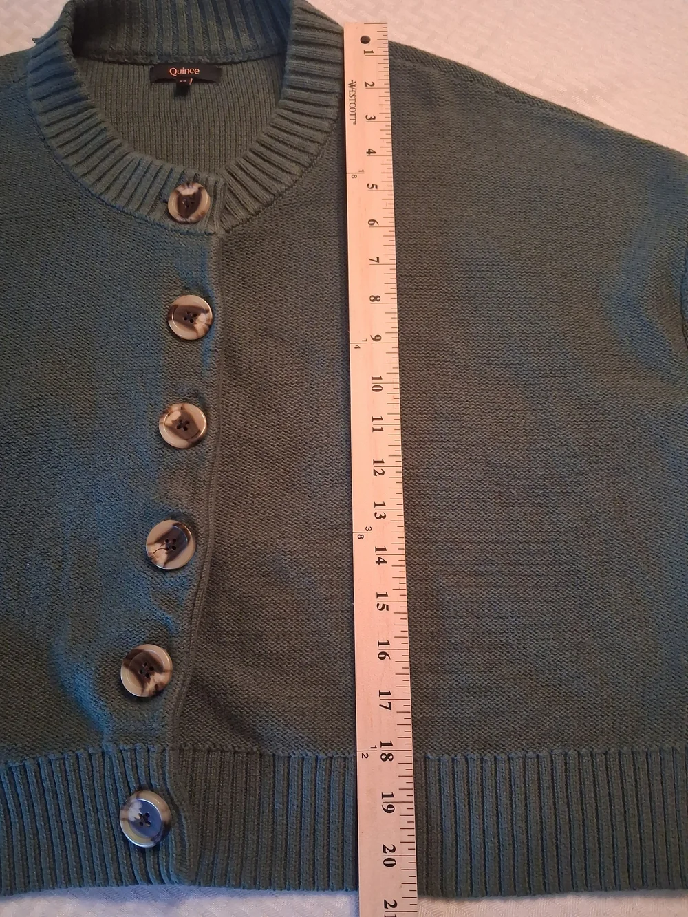 Quince Olive Green Button-Front Cardigan - Picture 7 of 8